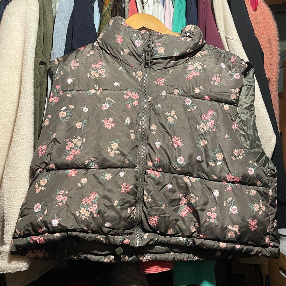 Floral Puffer Vest